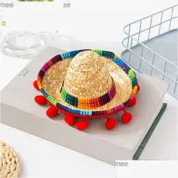 Party Hats Mexico Mini Hat Hair Ring Sombrero pannband Festival Performance Props Carnival Halloween Rabatt Z230809 Drop Delivery Ho Dhebn