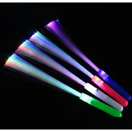 Party Favor Light Up Fiber Optic Rod Event gynnar glödande konserter Magiska trollstavar LED -blinkande Neon Wave Sticks Birthday Club Atmosfär DHKNS