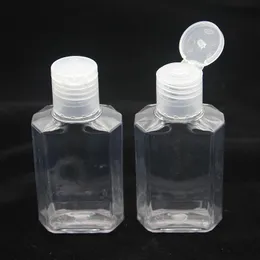 60 ml leere Händedesinfektionsgel-Flasche, Handseife, Flüssigkeitsflasche, klare, zusammengedrückte Haustier-Sub-Reiseflasche Wrqic