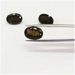 Lose Edelsteine, große ovale Form, 10 x 12–15 x 20 mm, Billionen-Facettenschliff, hochwertiger, 100 % authentischer natürlicher Rauchquarzkristall für Dhgarden Dhkxz