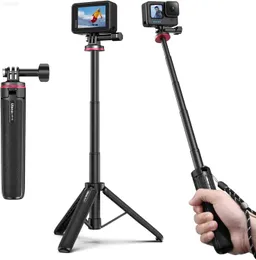 Tripods MT-72 Action Camera Telescopic 19.75-inch Self Shooting Rod Suitable for Insta 360 Small Portable Stand Handle Vlogging Shooting Accessories L230912