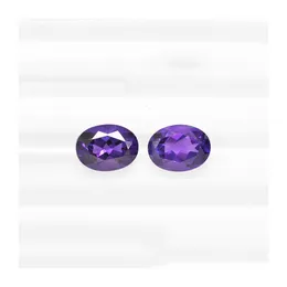 Loose Gemstones 10Pcs/Lot Dark Purple 10X12-15X20Mm Oval Brilliant Facet Cut 100% Authentic Natural Amethyst Crystal High Qu Dhgarden Dhice