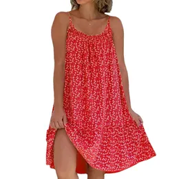 Letnia sukienka dla kobiet Casual Tank Beach Count Ups Floral Spaghetti Straps Sundress 2309091