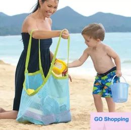 Partihandel stor storlek barn Sand Away Proteable Mesh Bag Kids Beach Toys Clothes Handduk Baby Toy Storage Sundries Väskor Kvinnor Kosmetiska sminkväskor