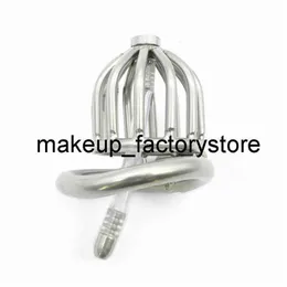 Massage Male Chastity Cage Spiked Cock Rostfritt stål med urinrörsbår dilator Super Small Belt Penis Lock Ring290K