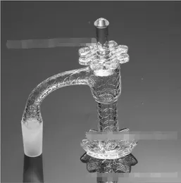 Lotus Blender Quartz Banger Kit Rökningstillbehör med kolhydrat Cap10mm 14mm Manlig cyklon som snurrar etsning Terp Slurper Nails 90 grader för vattenpipa dabbarglasvatten Bong
