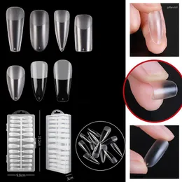 Fałszywe paznokcie przezroczyste półmatowe ultra-cienkie rozszerzone fałszywe plastry paznokci 240 sztuk zbroi pudełka
