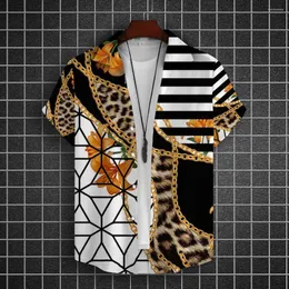 Mäns casual skjortor barock stil mode tröja 3d tryck hawaiian man dagligen caucal män sommar hip hop tops kläder