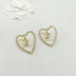2023 Luxury quality charm Heart shape stud earring with sparkly diamond in 18k gold plated have box stamp PS7407A284T