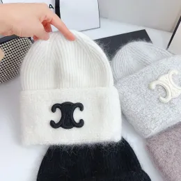 Inverno Beanie Chapéu Mens Designer Marca Bonnet Outono Malha Lã Cap Para Mulheres Carta Macia Crânio Caps Máscara Quente Fringe Beanies Chapéus Novo -6