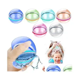 Party Favor Reusable Water Balloons Quick Fill Self-Sealing Bombs Soft Sile Splash Ball Magnetic Outdoor Games Drop Delivery Home Ga Otrxl