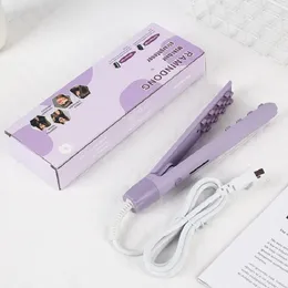 Hair Straighteners Fluffy Hair Straightener Curling Iron 3D Grid Curler Splint Negative ion Corrugated Hair Crimper Ceramic Corn Perm Styling Tools 230912