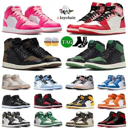 Uomo 1 Jumpman 1s High OG Scarpe da basket Spider Verse Fierce Pink Eastside Golf 1961 Dark Mocha Patent Stain Bred Space Jam Donna Scarpe da ginnastica piatte Sport 36-47