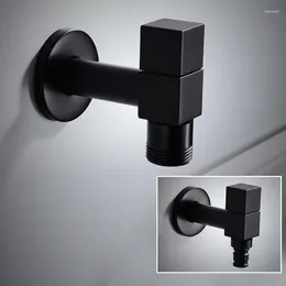 Bathroom Sink Faucets Black Brass Wall Mounted Washing Machine Tap Mop Pool Garden Outdoor Single Cold Water Faucet