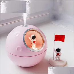 Humidifiers Mini Spaceman Humidifier Usb Air Diffuser Desktop Aromatherapy Mist Maker Fogger 300Ml Purifier With Lamp Light For Home O Dh3Yf