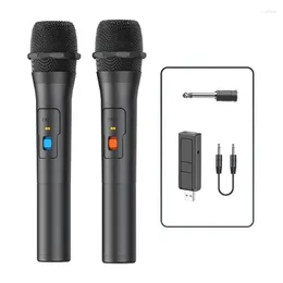 Microphones 2Piece Wireless Microphone System Kits USB Receiver Handheld Karaoke Home Party Smart TV Speaker Singing Mic Black