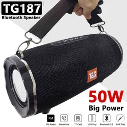 Portable 50W High Power TG187 Bluetooth Speaker Waterproof Column For PC Computer Subwoofer Boom Box Music Center FM TF HKD230912