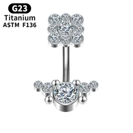 Helix Belly Button Piercing Titanium gångjärnssegment Crystal Septum F136 Clicker Industrial Charming Helix Sexig Woman Body Jewelry