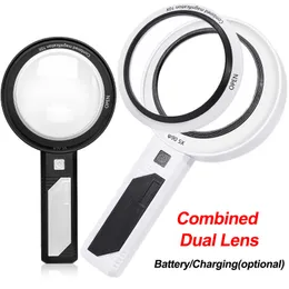 Magnifying Glasses Handheld Magnifying Glass Loupe with LED Light Illuminated Magnifier Removable Optical Lens Illuminated Magnifier Reading Glass 230912