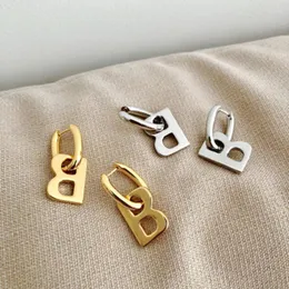 Dangle Earrings S925 Silver Fashion Stud For Men Women Letter B Drop Earrrings Gold Color Jewelry Gift