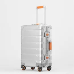 20 24-дюймовый ретро-спиннер для багажа из алюминиевого магниевого сплава для ручной клади, деловой чемодан-тележка, модный чемодан, чемоданы297T