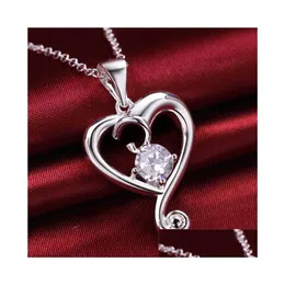 Pendant Necklaces Best Gift Heart Shape Pendant Necklace White Gemstone Sterling Sier Stsn603 Fashion 925 Factory Direct Sale Drop Del Dhcyw