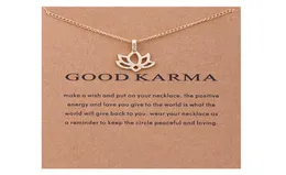 Fashion NO Dogeared LOGO New Goldcolor Fashion Jewelry Good Karma Happy Lotus Choker Necklace Jewelry Gift Whos4958639
