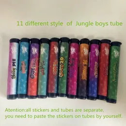 hot sell empty Packing Jungle Boys runtz cookies jokes up pre rolls bottle with customized stickers smell proof plastic pre roll tube