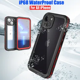 IP68 Waterproof For IPhone 15 14 13 12 11 Pro Max XS Max XR SE 678 Case RedPepper Clear Cover Diving Underwater Swim Outdoor Sports