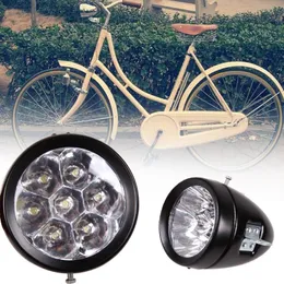 Durable LED Metal Chrome Retro Bike Bicycle Front Fog Light Head Lamp Cycling Accessories Lights ZZ