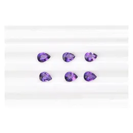 Loose Gemstones 10Pcs/Lot Dark Purple 8X12-15X20Mm Pear Brilliant Facet Cut 100% Authentic Natural Amethyst Crystal High Qua Dhgarden Dhxnp