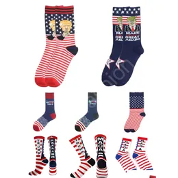 Party Hats Trump 2024 Socks Favor President Maga Letter Stockings Striped Stars Us Flag Sport C66 Drop Delivery Home Garden Festive S Otmxz