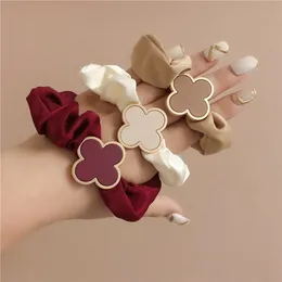 Hair Clips Barrettes Lucky Leaf Girls Elastic Hairbands Hair Ties Ponytail Holder Rubber Bands Solid Candy Color Scrunchies Gum For Kids Hair Accessories 2664