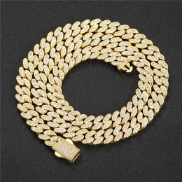 Trendig 9mm 16-24 tum ren 925 Sterling Silver Bling Moissanite Diamond Cuban Chain Necklace Armband för kvinnor män trevlig gåva225j