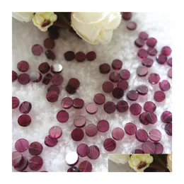 Loose Gemstones 30Pcs A Lot 100% Natural Semi-Precious Stone Red Garnet Hine Cut Round Shape 5Mm With Through Hole Wholesale Dhgarden Dhlcq