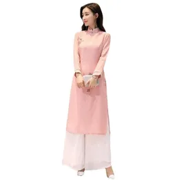 Abiti casual basic Vietnam ao dai Abito cheongsam primaverile stile cinese da donna 230911