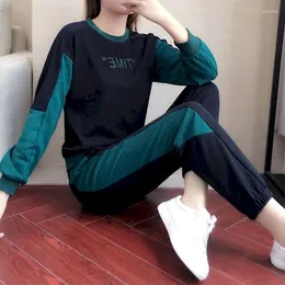 Kadın Hoodies Sonbahar 2023 Sports Suits Womens Fashion Sıradan Pantolonlar Uzun Kollu Zayıflama Külot Koreli İki Parça Setleri Spor Giyim Takımını