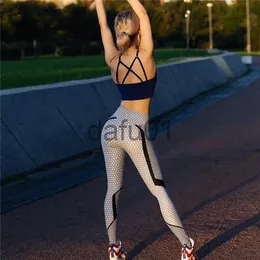 Aktywne spodnie Kobiety Fitness Sexy Gym Yoga Pants Wysoka talia Push Up Mesh Legging Oddychający sport Samic Tight Leggingi Siew bez szwu 80 x0912
