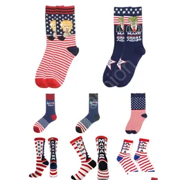 Party Hats Trump 2024 Socks Favor President Maga Letter Stockings Striped Stars Us Flag Sport C66 Drop Delivery Home Garden Festive S Otb3W