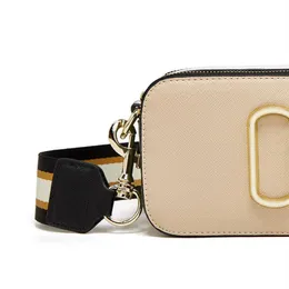 2022 new female texture wide shoulder belt fashion matching color crossbody camera bag slung single satchels purse237K