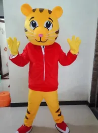 2024 Fabrika Sıcak Daniel Tiger Maskot Kostüm Kırmızı Tiger Maskot Tema Maskot Karnaval Kostüm Fantezi Parti Elbise