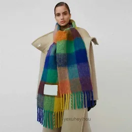 Lenços 2021 inverno ac imitação cashmere cachecol cor combinando grosso quente colorido listrado gradiente xale 250 36 cm