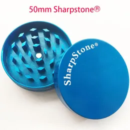 Atacado Sharpstone Herb Grinder Fumar Acessórios Metal Liga de Zinco 50mm 2layer Plat Top Tobacco Herbal Grinders aceitam logotipo personalizado