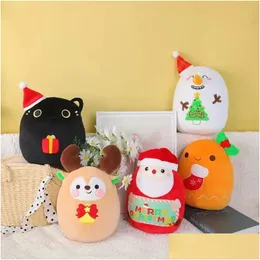 Julekorationer Santa Claus Pillow Series Merry Cute Elk Plush Toys Gifts for Children Drop Delivery Home Garden Festive Party OT1P0