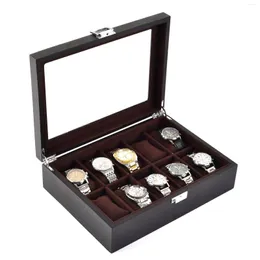 Titta på lådor 5/10 rutnät Horloge Opbergdoos high-end Prachtige Massief Houten Sieraden doos Antieke Storage Box Collection