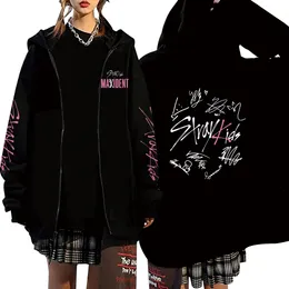 Men's Hoodies Sweatshirts Stray Kids Maxident Skzoo Zipper Hoodie Hoodies Sweatshirts Winter Warm Woman Man Clothes 230912