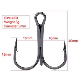 Fiskekrokar 50st 40 50 60 80 100 Model Three Anchors Treble Hook Triple Without Feather Naked Barbed Pike Fishing Tackle 230912