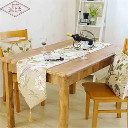 Table Runner 2023 Est Creative Luxury Design Gold Color Bird Pattern Soft Satin Damask