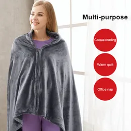 Winter electric blanket rechargeable heating plus fleece warm heating cape