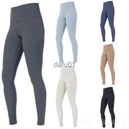 Active Pants Lu Align Lu Soft Slipe Yogas Pants Lady Naked Trousers Sport Förtjockning Full längd Tätt fitnesssportswear Träning Ankellängd Byxor Kvinnor Joggin